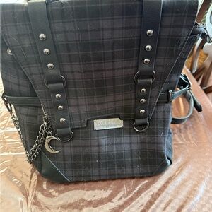 Killstar Gothic Black Checkered Bag